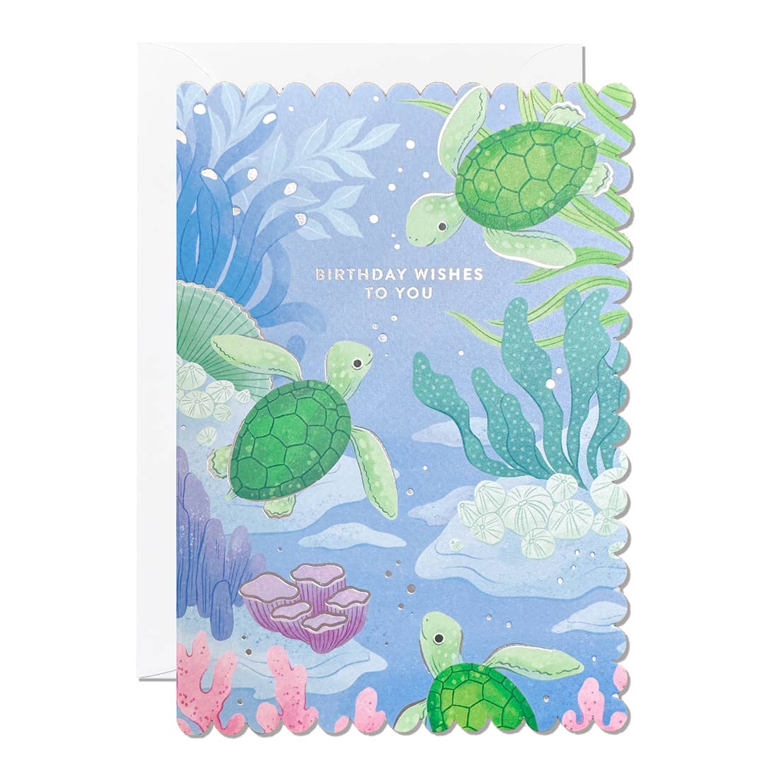 Ricicle Cards - Birthday Wishes | Sealife Birthday Card | Greeting | Turtle