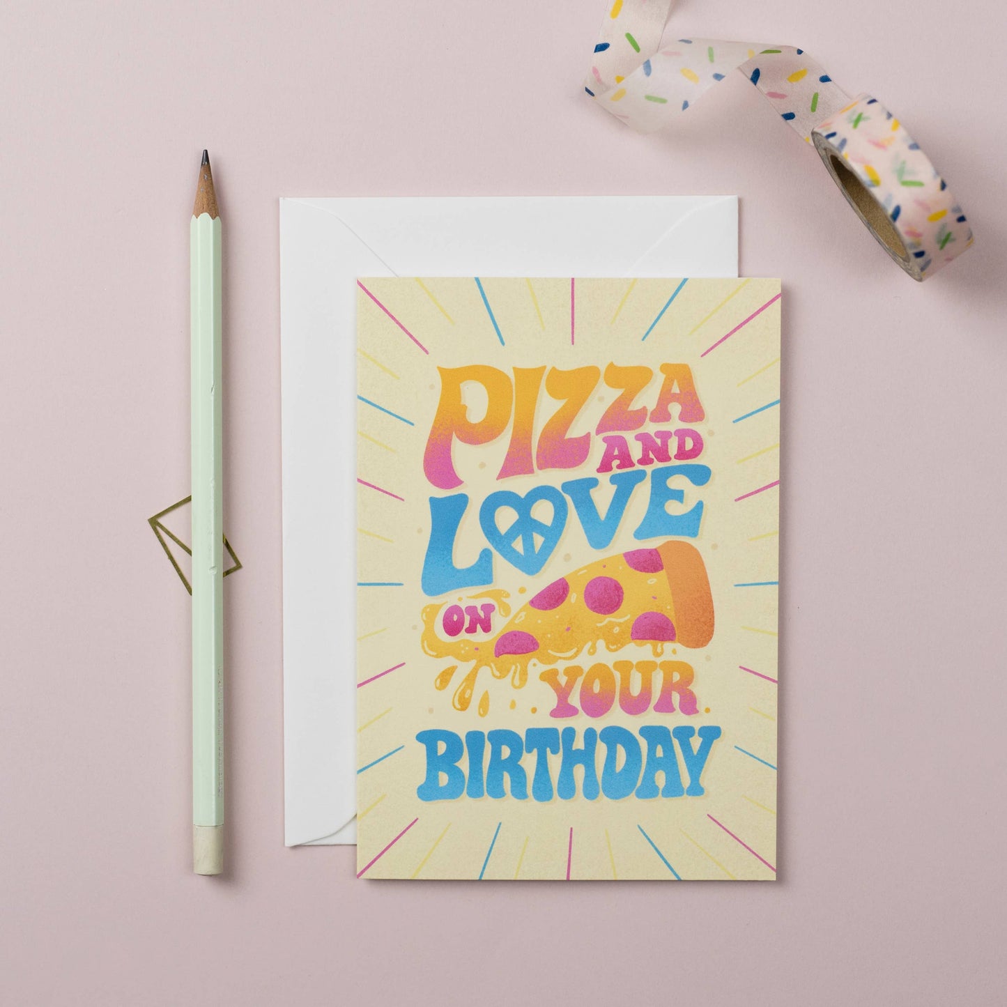 Ricicle Cards - Pizza and Love on Your Birthday | Greeting Card | Teen