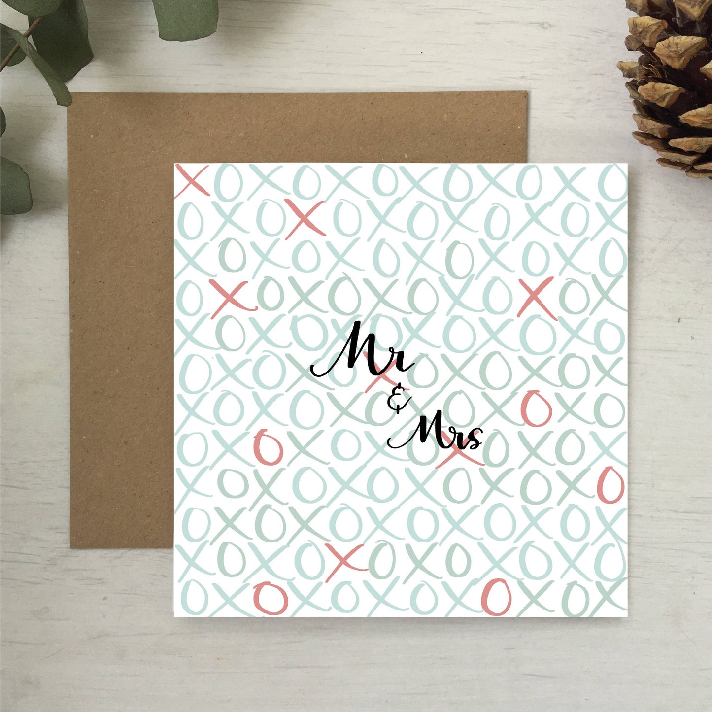 Mr & Mrs hugs and kisses card