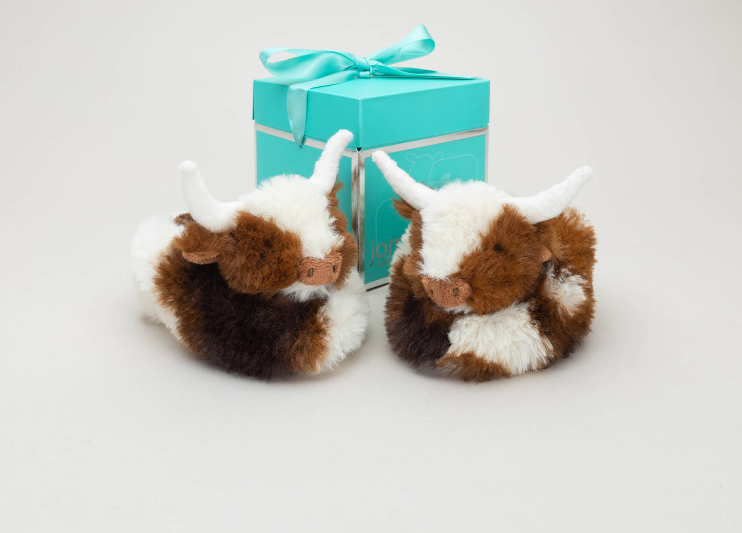 Jomanda, Texas Longhorn Highland Cow Plush Baby Slippers House Shoes