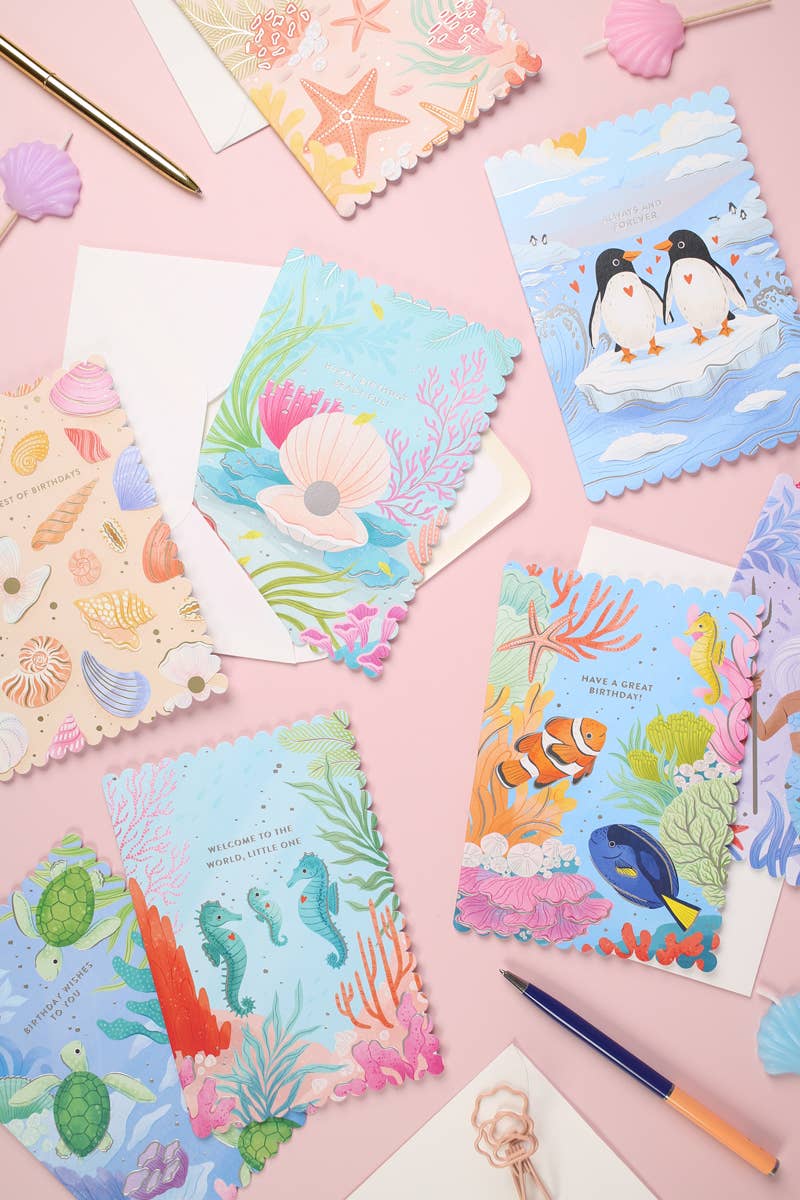 Ricicle Cards - Birthday Wishes | Sealife Birthday Card | Greeting | Turtle
