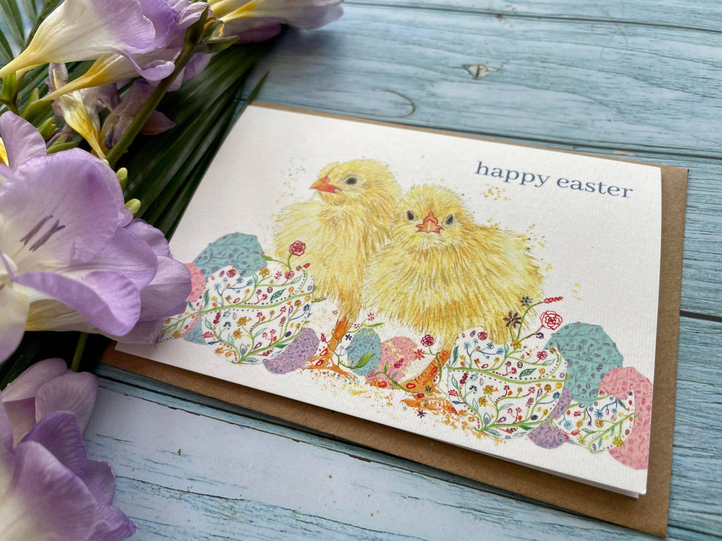 Easter Chick Eco Card | Blank Nature Colourful Watercolour