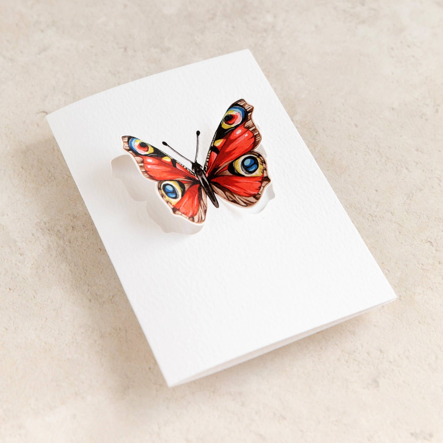 Card, Sophie Brabbins, Peacock Pop Out Butterfly Greetings Card