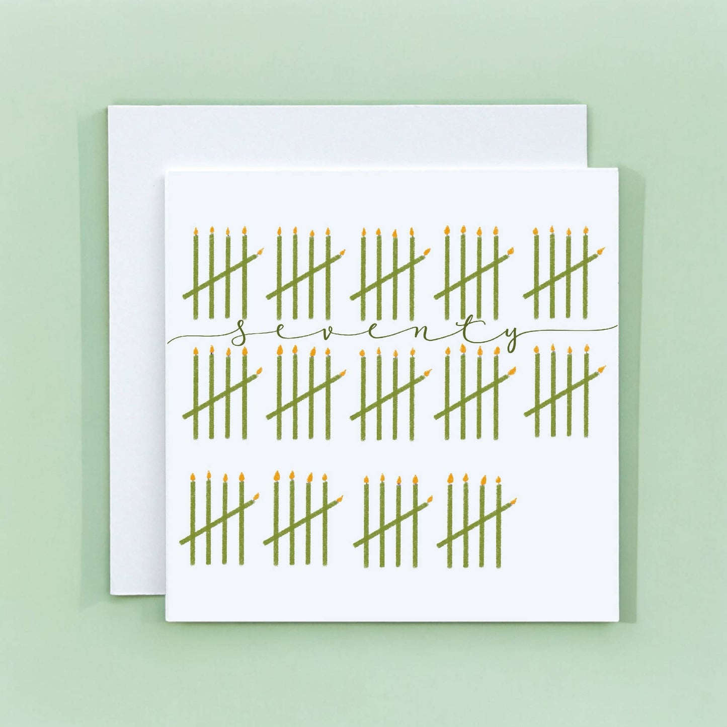 70th birthday card, milestone birthday, tally candles