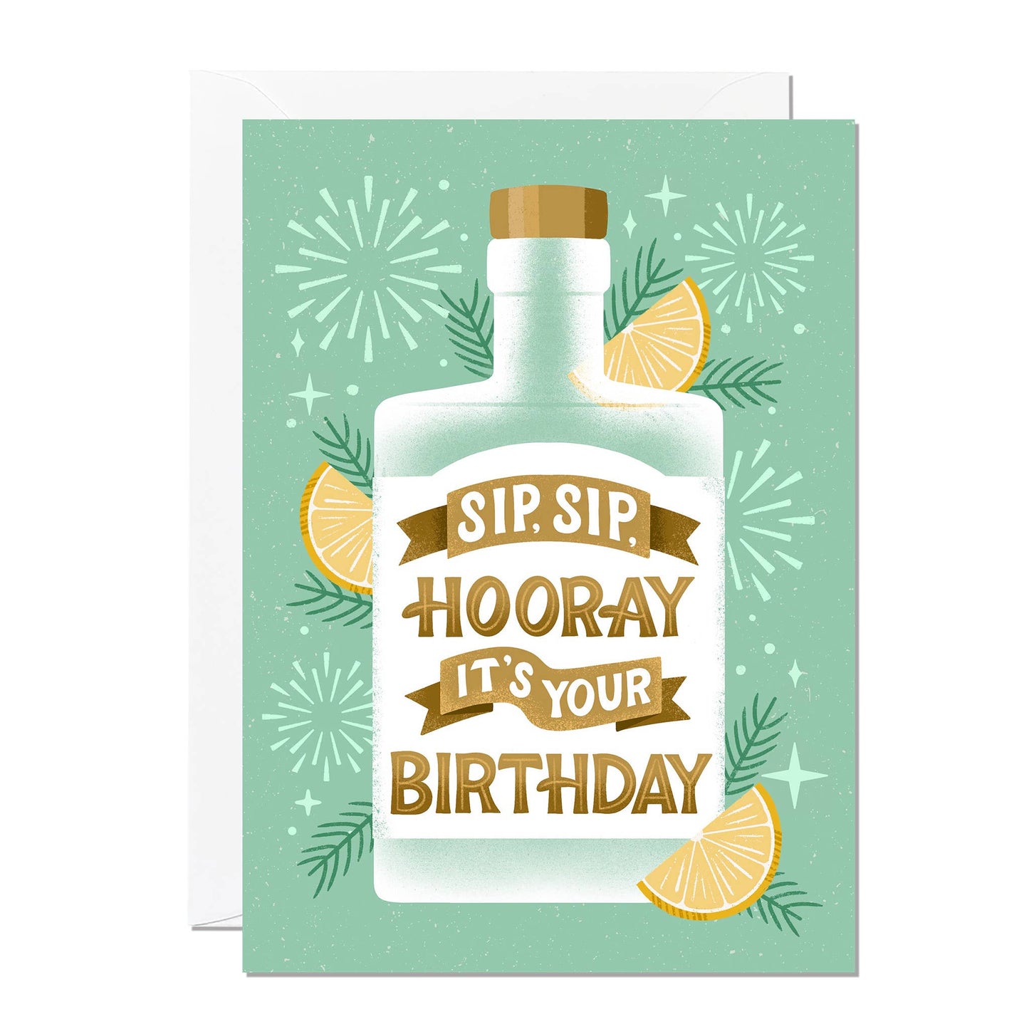 Ricicle Cards - Sip Sip Hooray | Drinks Greeting Card | Male Birthday Card
