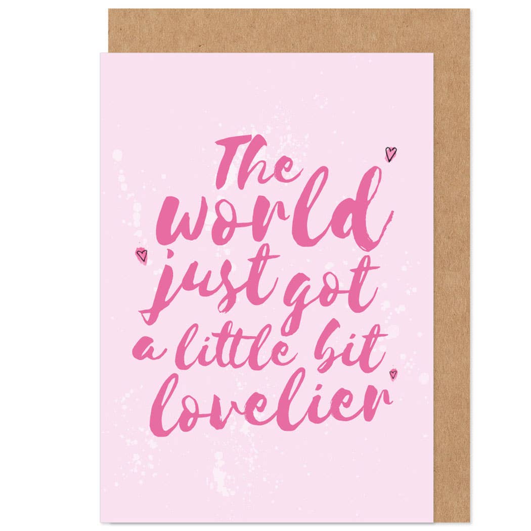 Bow & Bell, Lovelier New Baby Girl Card