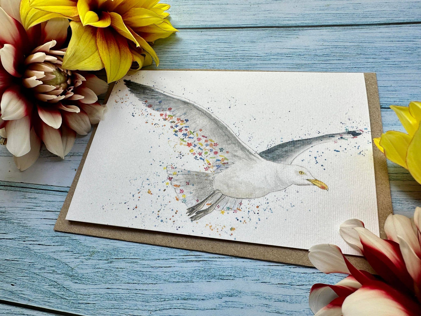 Simon the Seagull Eco Card | Blank Seaside Colourful Art