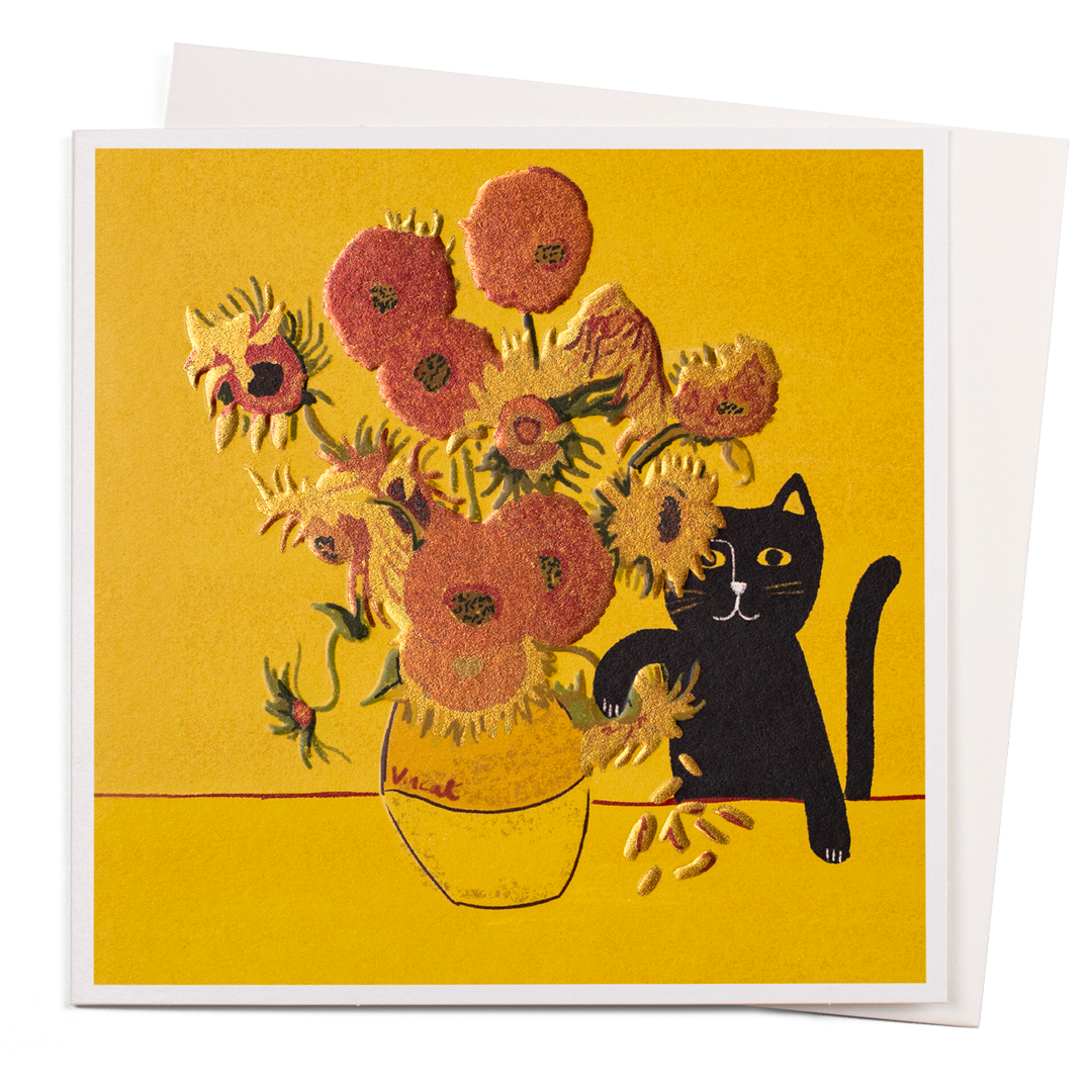 Vincent's Cat | Art Pun Greeting Card | Niaski
