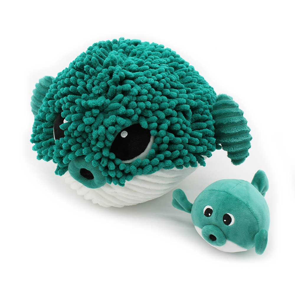 Les Ptipotos, Bonnie The Blow Fish Mum & Baby Green - Plush Toy
