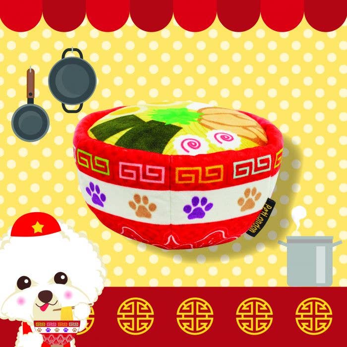 Noodle Bowl Plush Dog Toy