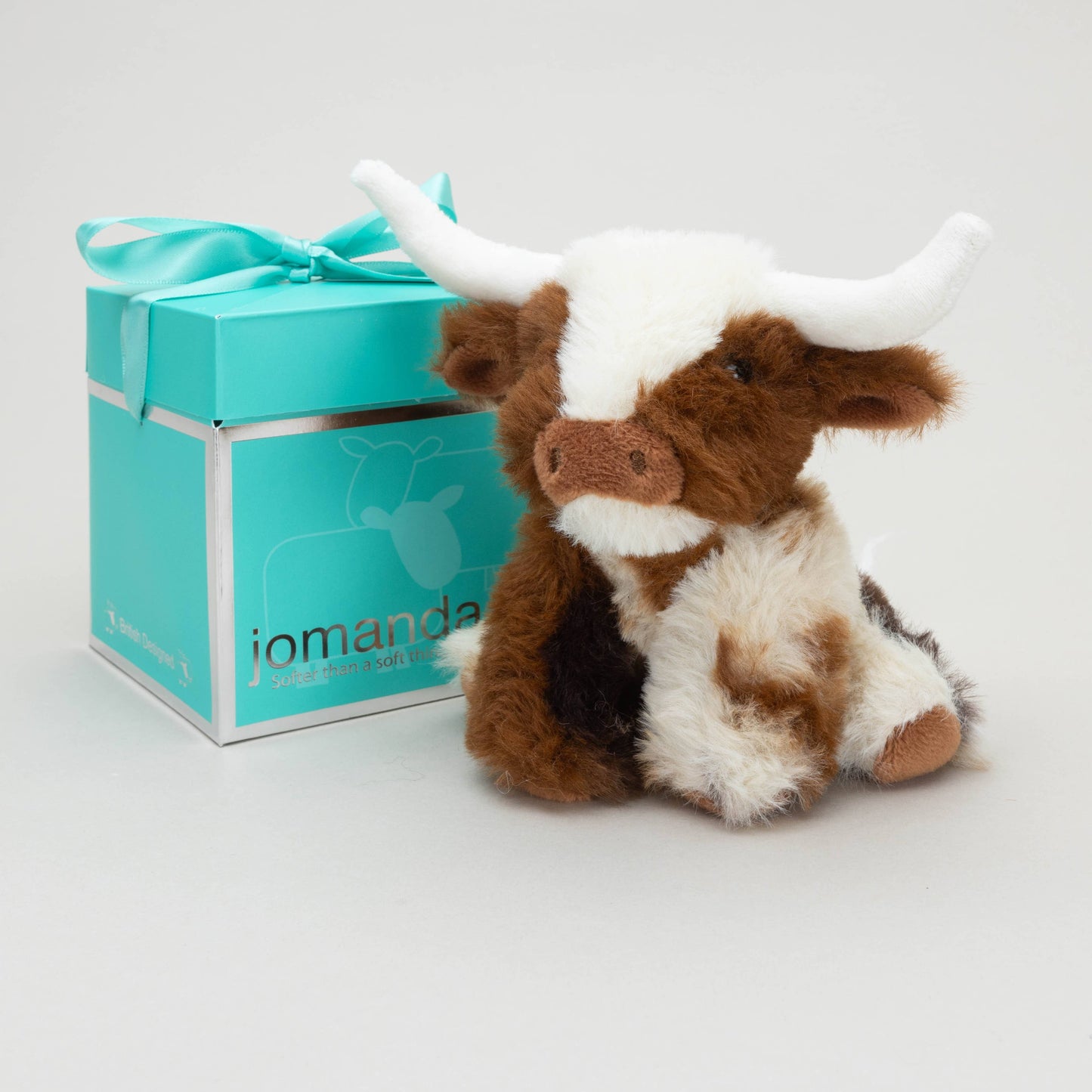 Jomanda, Texas Longhorn Highland Cream Brown Mini Soft Toy Cow 11cm