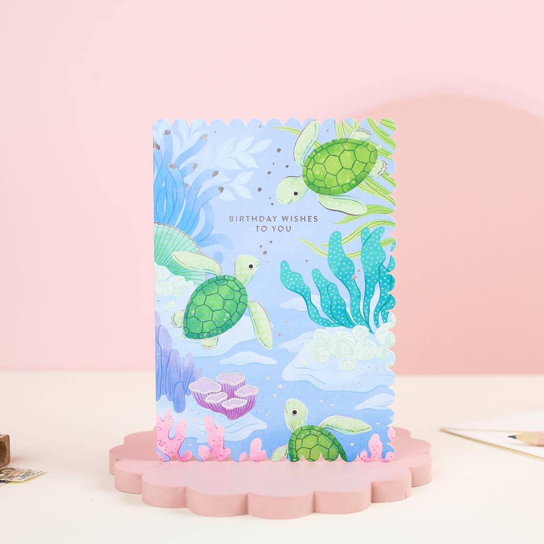 Ricicle Cards - Birthday Wishes | Sealife Birthday Card | Greeting | Turtle