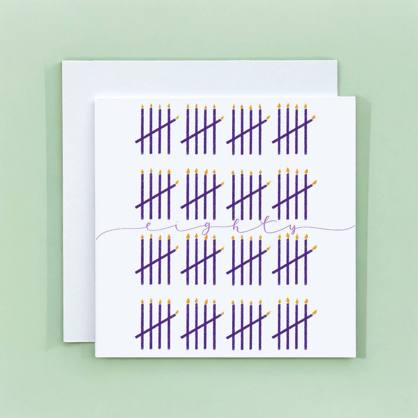 80th birthday card, big milestone birthday, tally candles