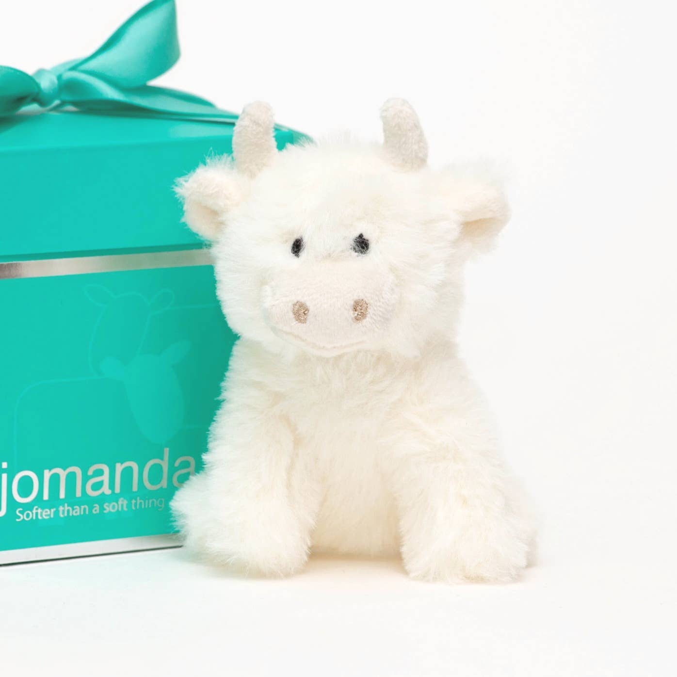 Jomanda, Scottish Highland Cow Soft Plush Toy Mini Cream -13CM