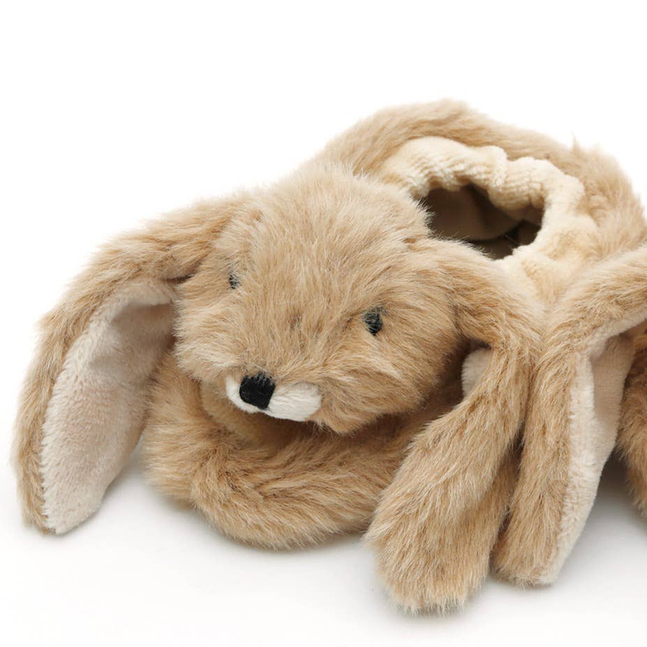 Jomanda, Bunny Baby Soft Slippers Brown, House Shoes - (0-6months)