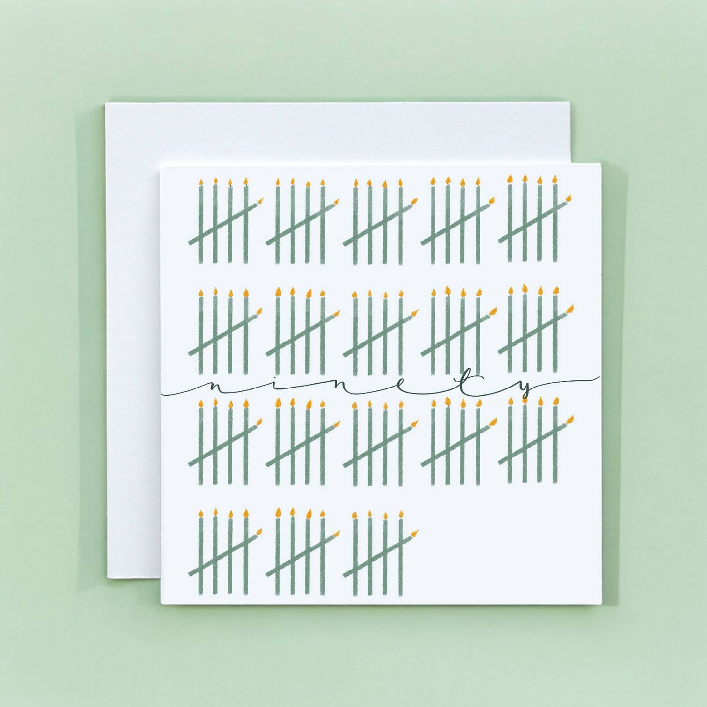 90th birthday card, big milestone birthday, tally candles