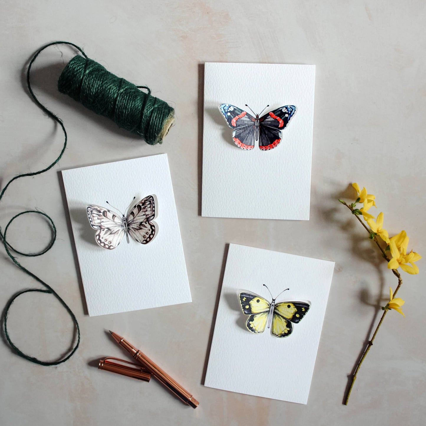 Card, Sophie Brabbins, Clouded Yellow Pop Out Butterfly Greetings Card