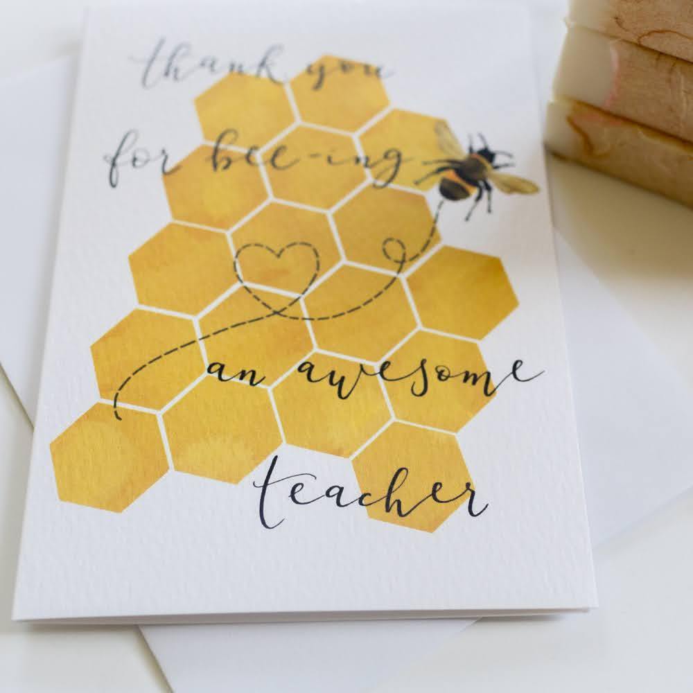 Thank you teacher card - Bee