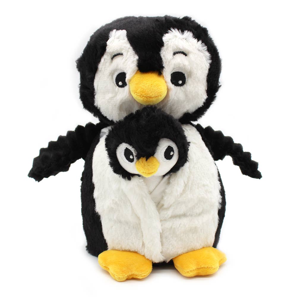 Les Ptipotos, Poppy The Penguin Mum & Baby Black - Plush Toy