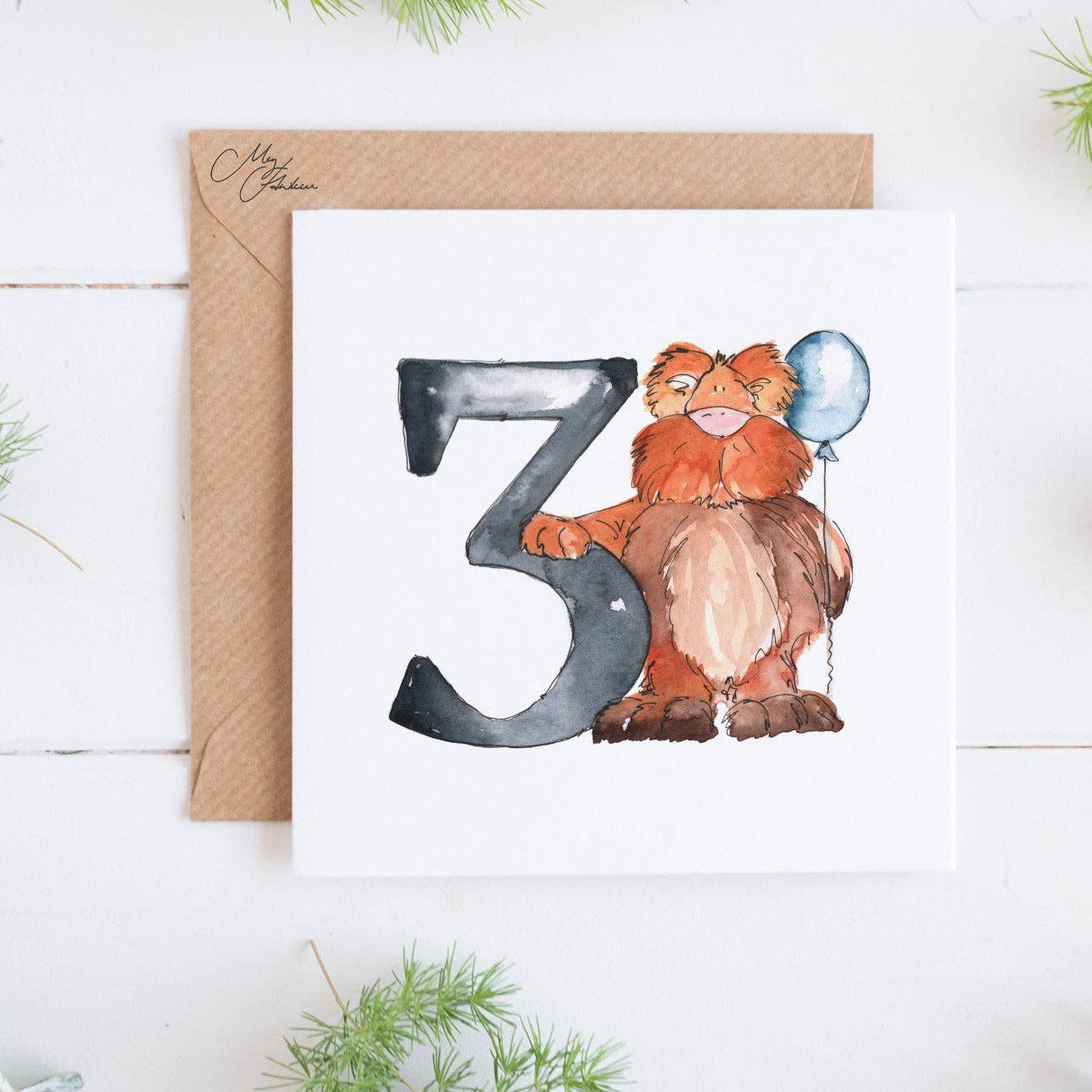3 Birthday | Three Years Age Children Birthday Greeting Card