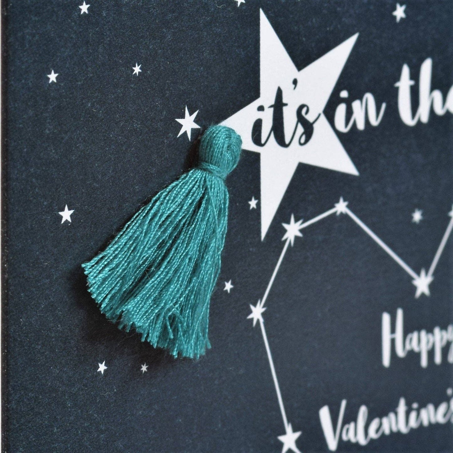 Valentine's Day Card, Heart of Stars, Embellished with a tassel