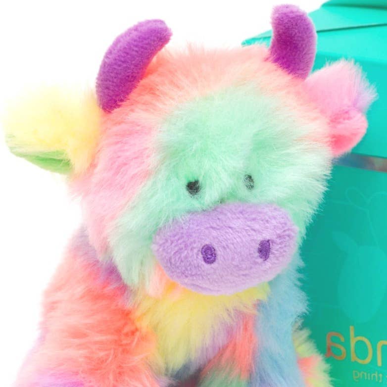 Jomanda, Highland Cow Soft Plush Toy Mini Rainbow 13CM