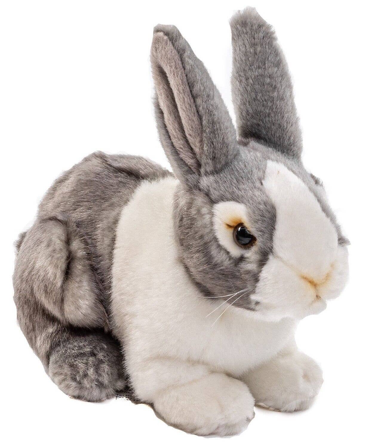 Rabbit, sitting (grey-white) - cuddly/plush toy