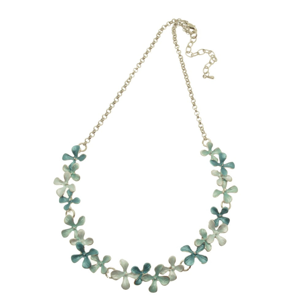 Miss Milly, Aqua Flower Necklace
