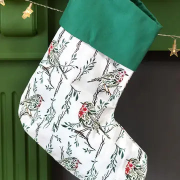 Sarah Leask, Christmas Stocking, Poinsettia Robin