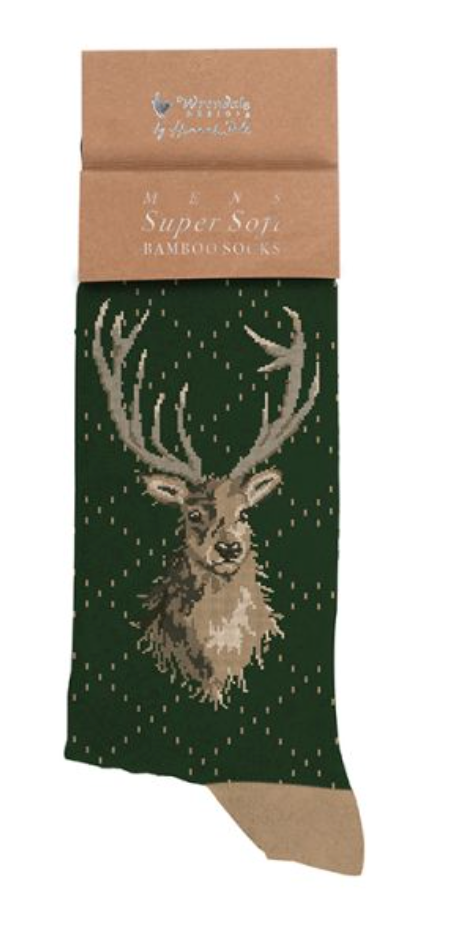 Wrendale, Socks, Size 7 - 11, Portrait of a Stag