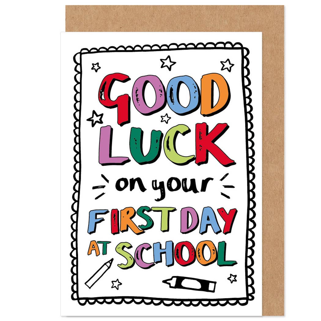 Bow & Bell, Good Luck First Day Card