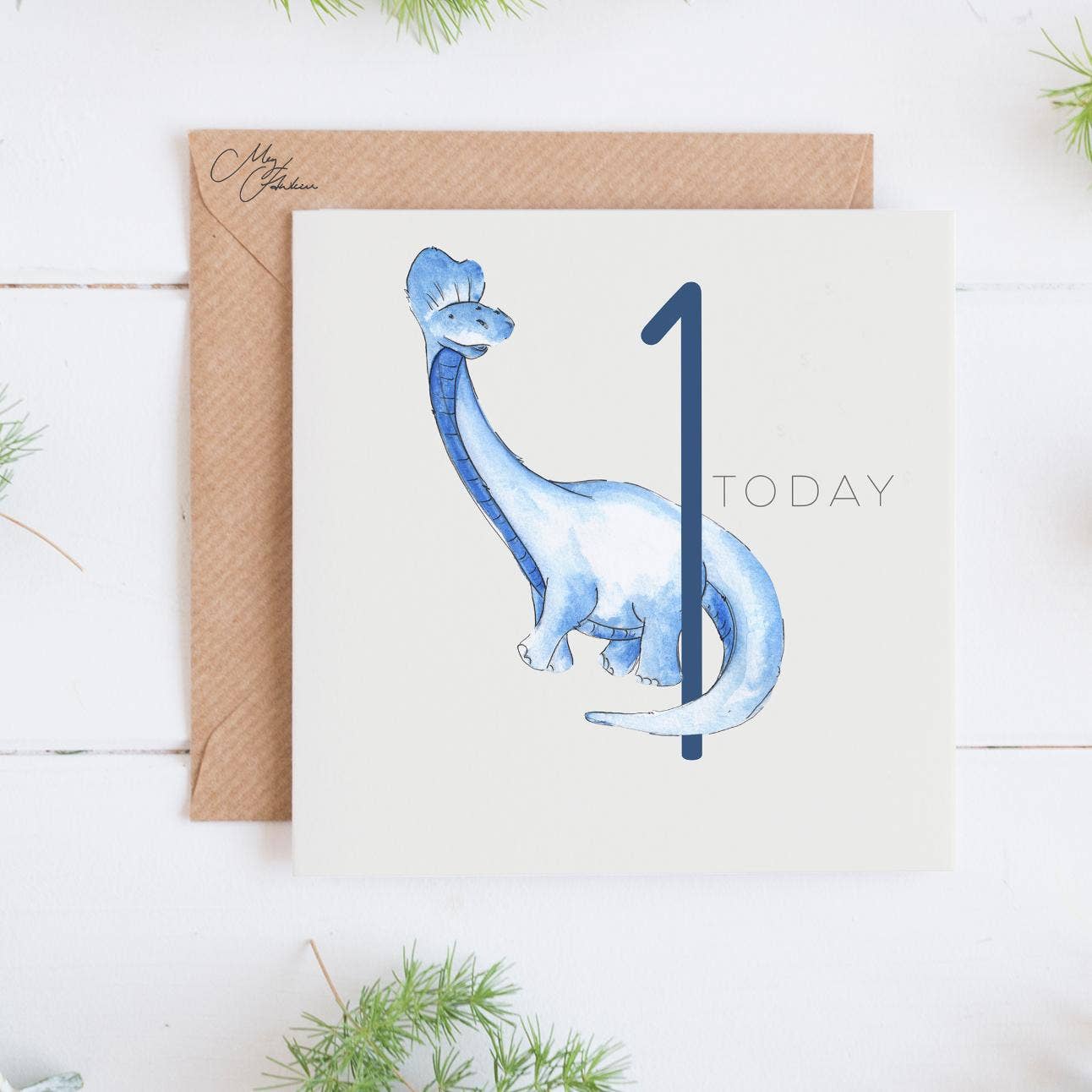 Dinosaur, One Year Card