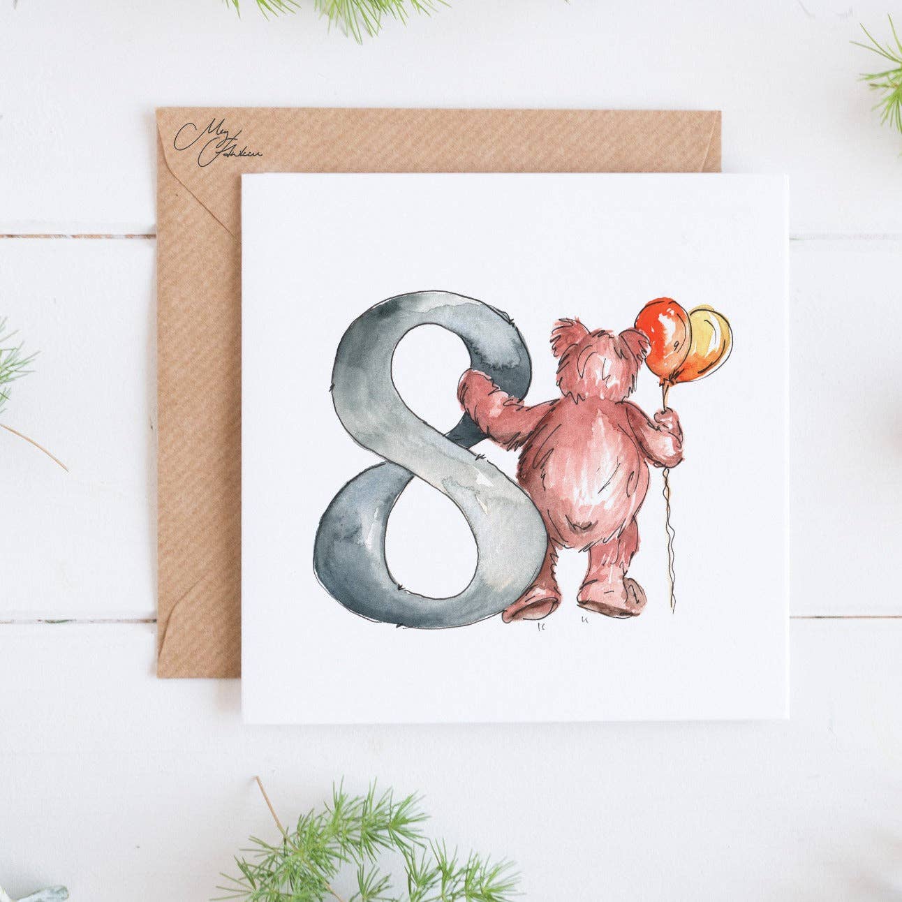Eight Years Age Greeting Birthday Card
