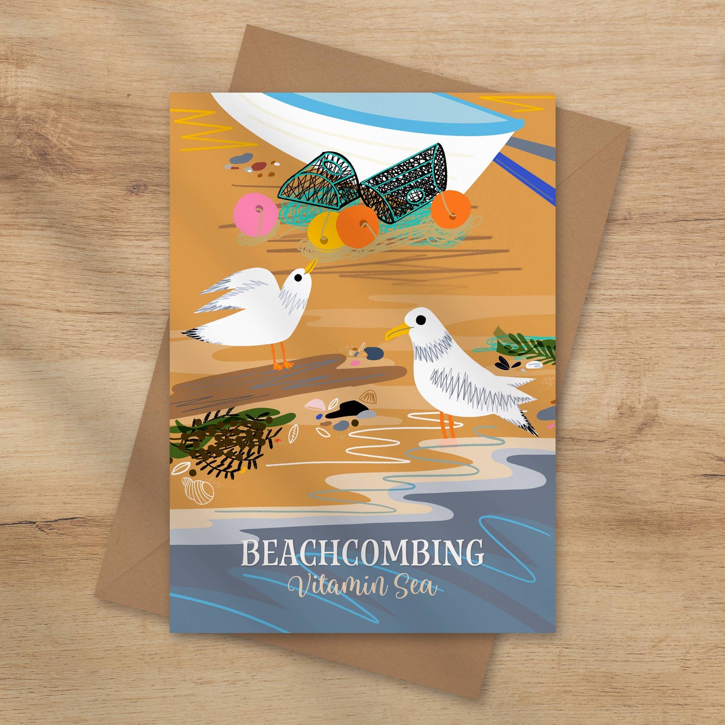 Beachcombing Vitamin sea greeting card - coastal card