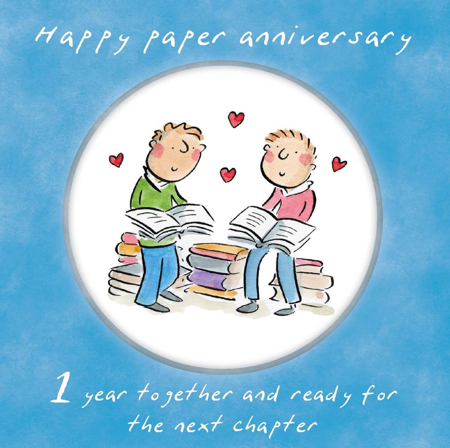 Same sex 1st Paper anniversary LGBTQ+ card (male)