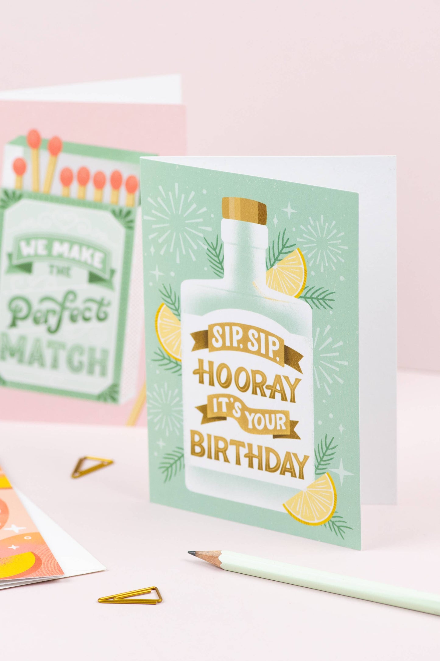 Ricicle Cards - Sip Sip Hooray | Drinks Greeting Card | Male Birthday Card