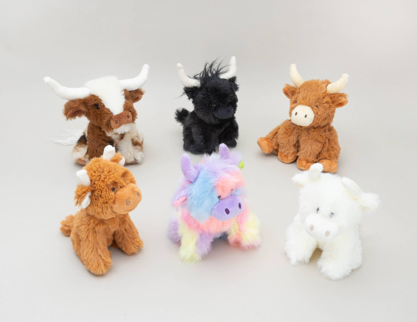 Jomanda, Texas Longhorn Highland Cream Brown Mini Soft Toy Cow 11cm