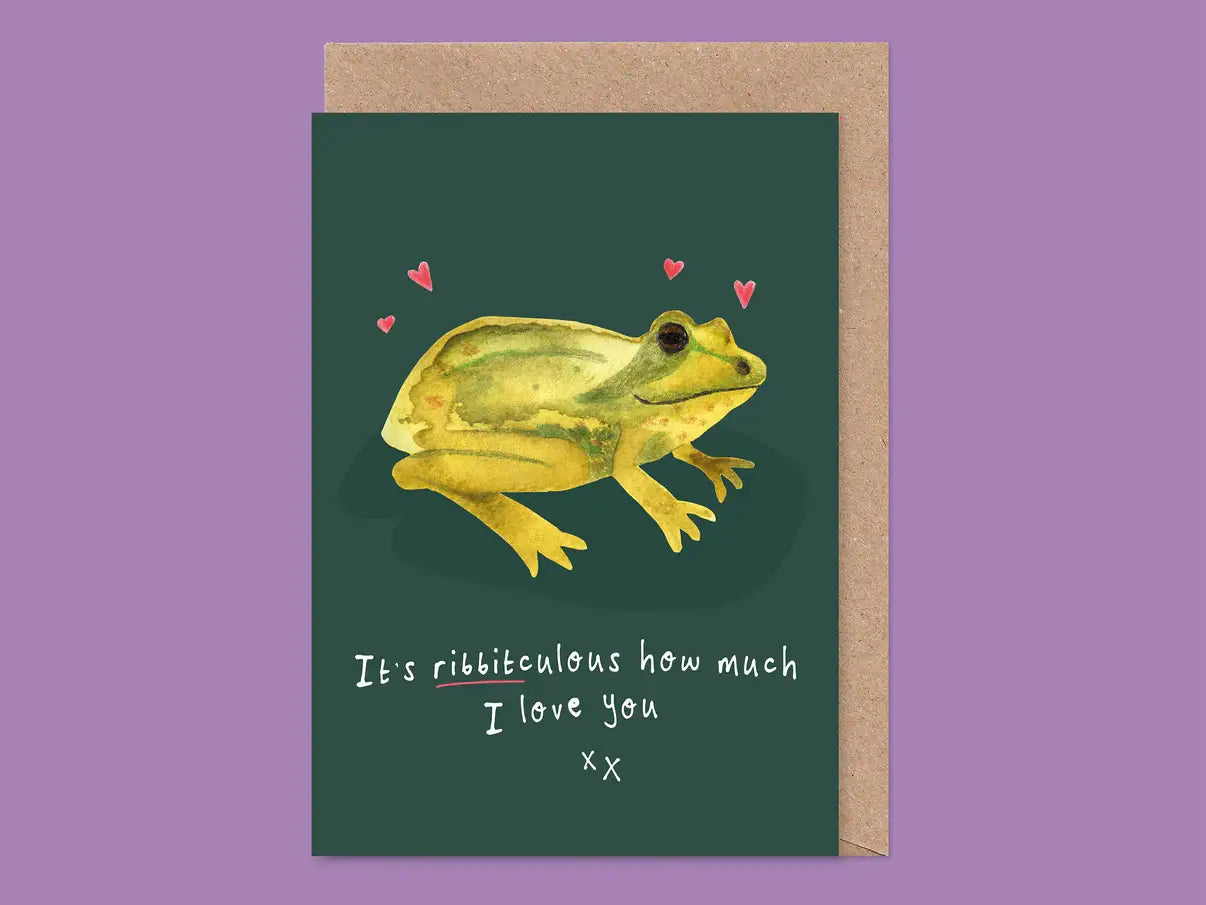 Card, Bow & Bell, Ribbitculous