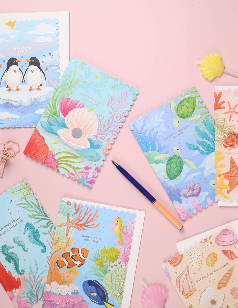 Ricicle Cards - Birthday Wishes | Sealife Birthday Card | Greeting | Turtle