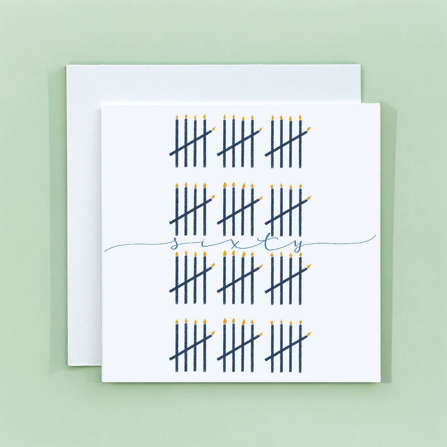 60th birthday card, milestone birthday, tally sixty candles