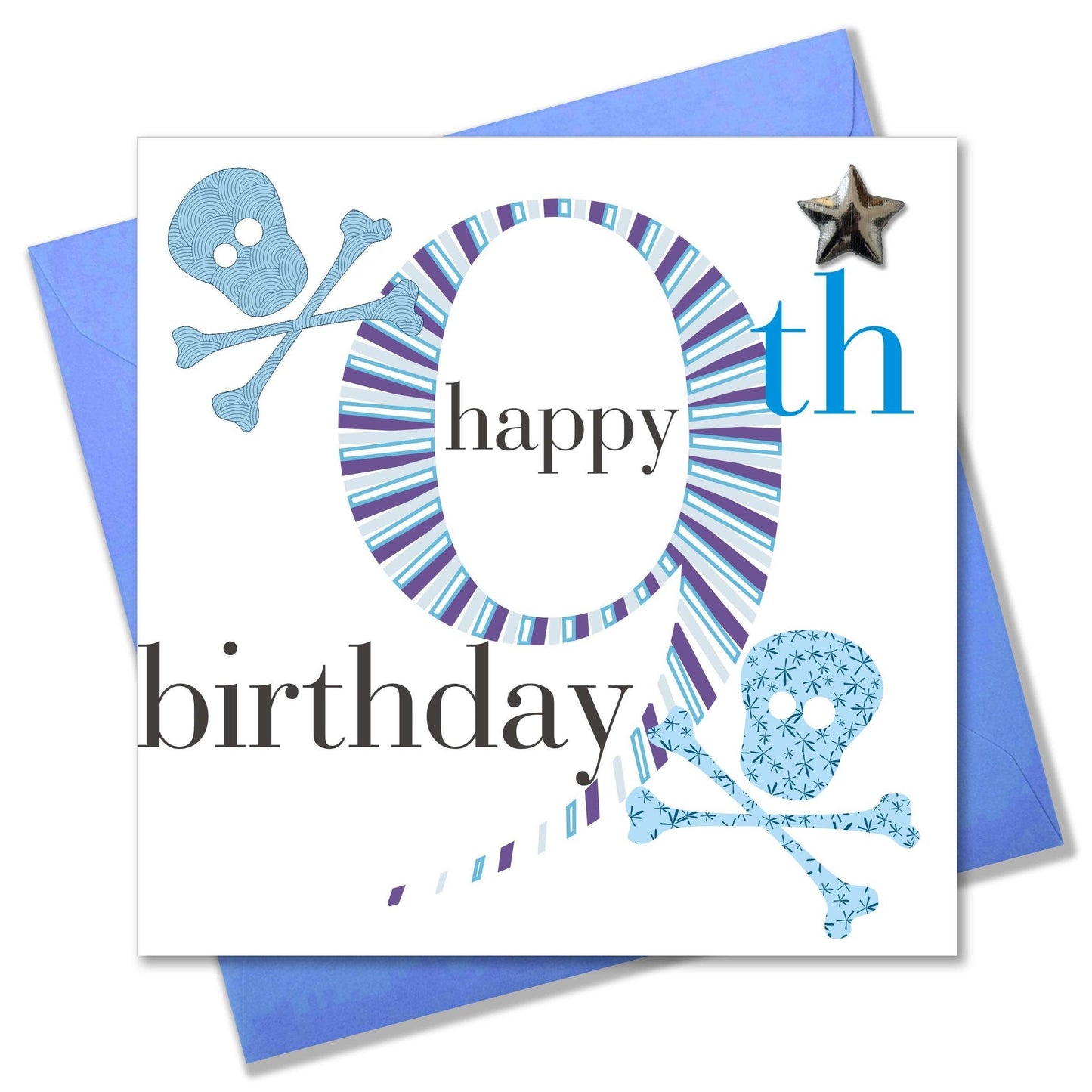 Birthday Card, Age 9 Boy, Happy 9th Birthday, Embellished with a padded star