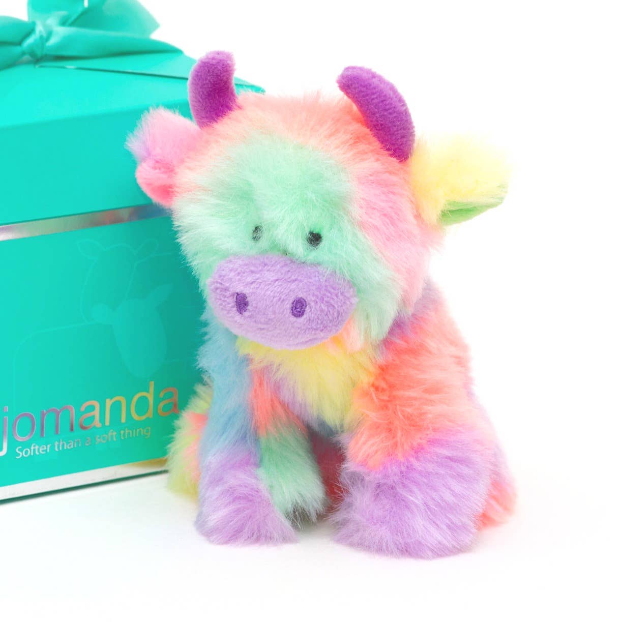 Jomanda, Highland Cow Soft Plush Toy Mini Rainbow 13CM