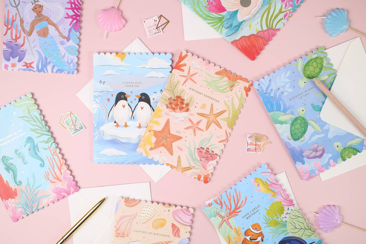 Ricicle Cards - Birthday Wishes | Sealife Birthday Card | Greeting | Turtle