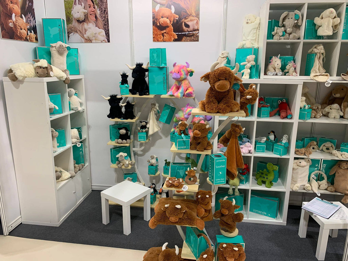 Jomanda, Texas Longhorn Highland Cream Brown Mini Soft Toy Cow 11cm