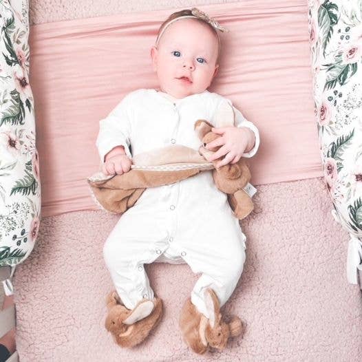Jomanda, Bunny Baby Soft Slippers Brown, House Shoes - (0-6months)
