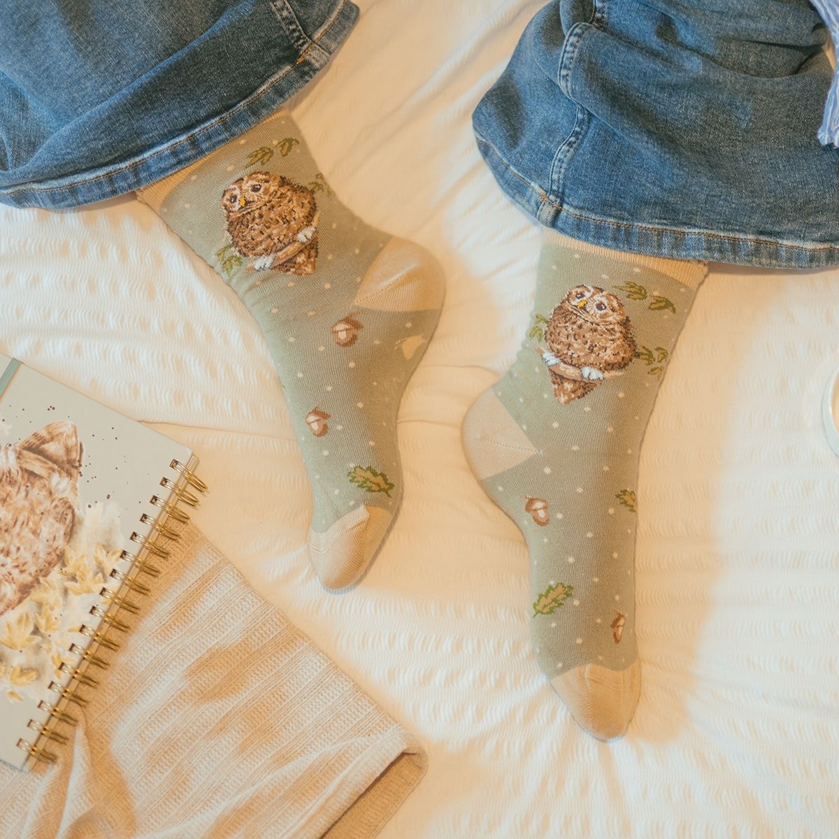 Wrendale, Socks, Size 4 - 8, Owl, Treetops