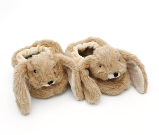 Jomanda, Bunny Baby Soft Slippers Brown, House Shoes - (0-6months)