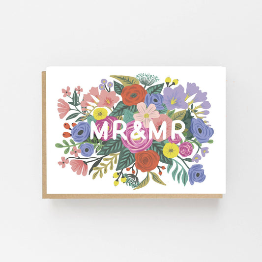 Mr & Mr Floral Wedding Card