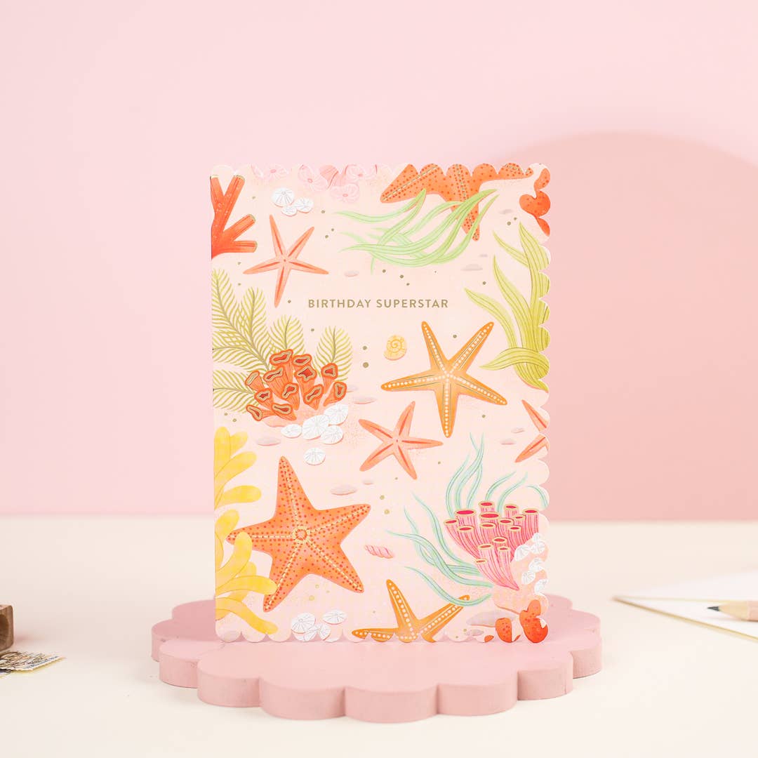 Ricicle Cards - Birthday Superstar | Pretty Birthday Card | Greeting | Sea