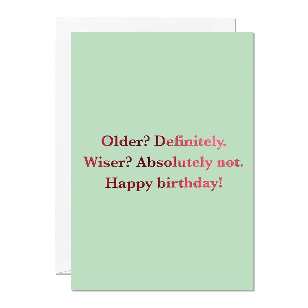 Ricicle Cards - Older Wiser | Funny Sarcastic Birthday Card | Greeting